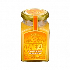 Алтайский мёд с маточным молочком, стекло, 330 гр